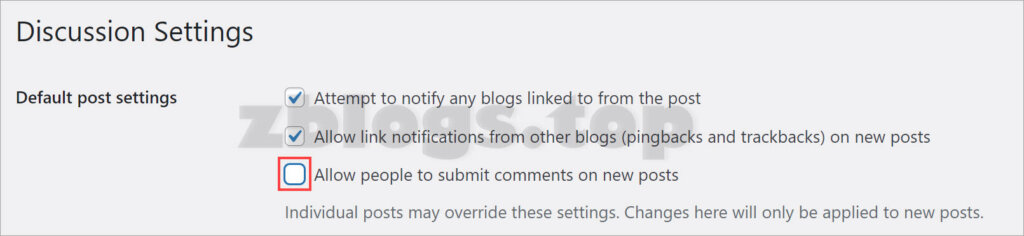 Don't allow people to submit comments on new posts