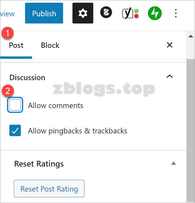 wordpress discussion uncheck allow comments