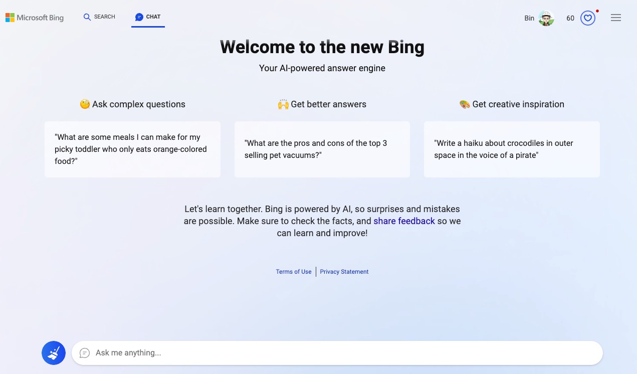 整合了 ChatGPT 的新版本 Bing 搜索引擎初体验